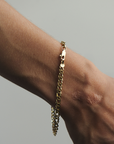 MJ04.1 Brazalete Eslabón Triple Oro 10K