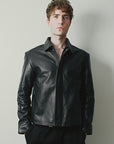 M18 Leather Jacket Macedonio | Negro