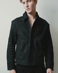 M18  Suede Leather Jacket Macedonio | Negro