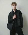 M18  Suede Leather Jacket Macedonio | Negro