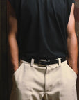 M18  Leather Belt Ponciano | Negro Plata