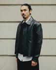 M18  Leather Jacket Macedonio | Negro