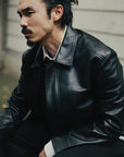 M18  Leather Jacket Macedonio | Negro