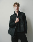 M18  Suede Leather Jacket Macedonio | Negro