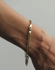 MJ04.1 Brazalete Eslabón Triple Oro 10K